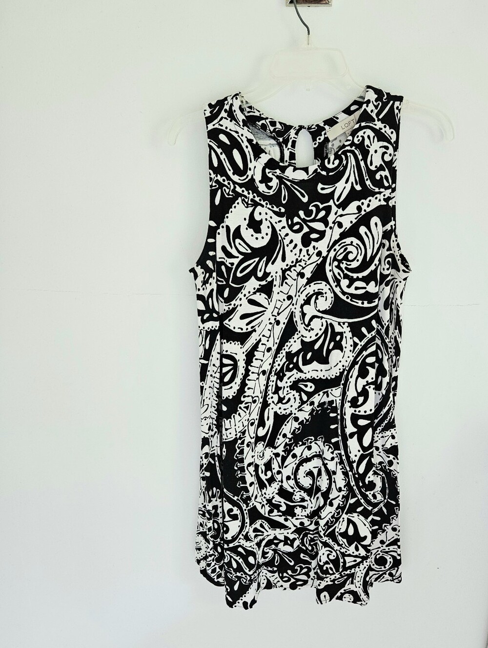 Loft Dress Black And White Sleeveless Casual Summer
